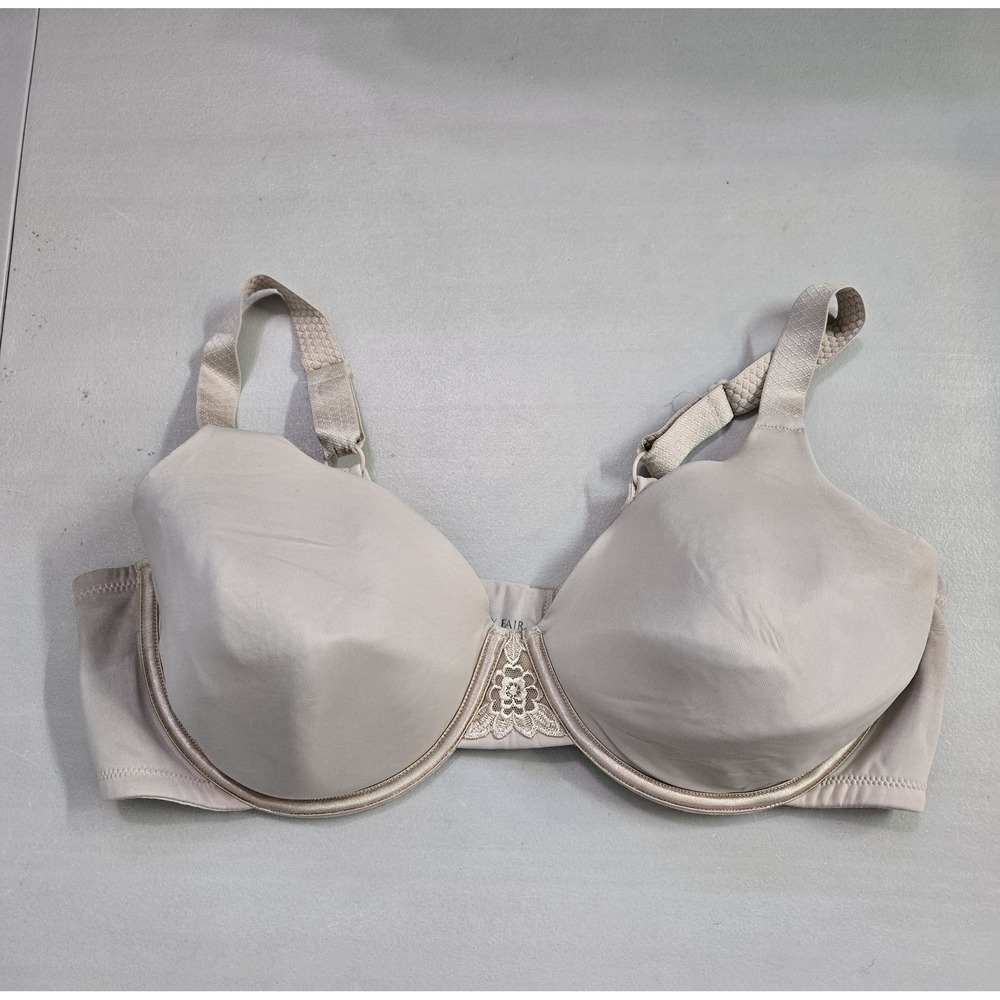 Vanity Fair Women Bra 40D Beige T Shirt Underwired Lace Adjustable Straps